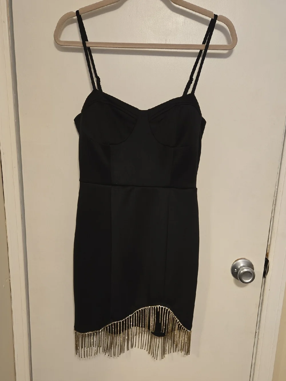 Speechless Black Party Dress With Sparkle Gem Fringe